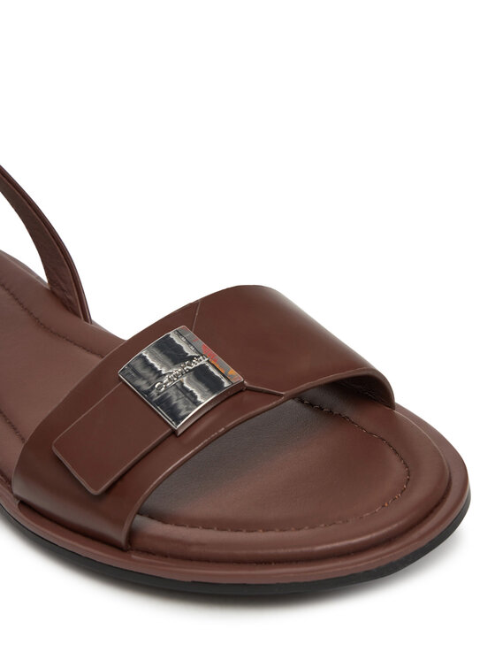 Calvin Klein Calvin Klein Sandalen Flat Sandal W/Ck Hw - Lth HW0HW02367 Braun