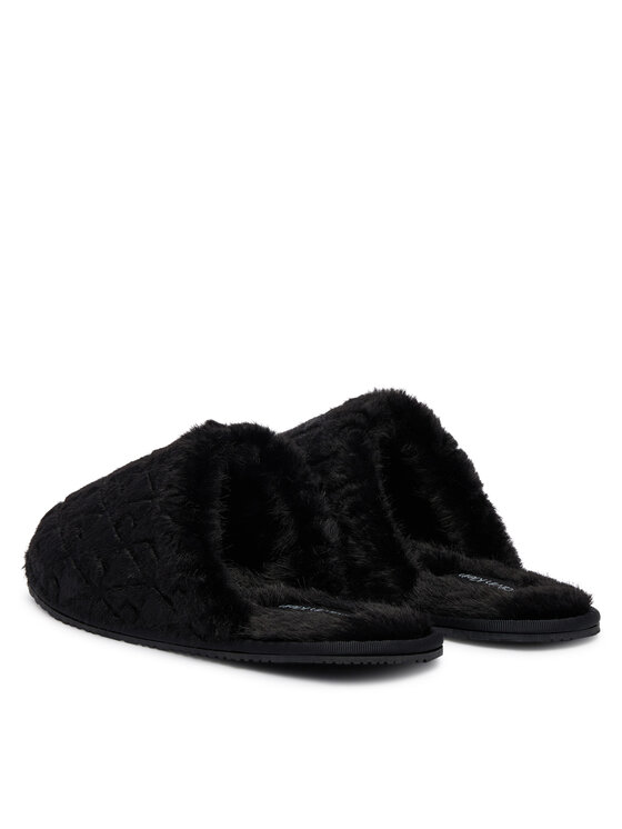 Calvin Klein Calvin Klein Papuci de casă Home Slipper Fur Aop HW0HW03218 Negru