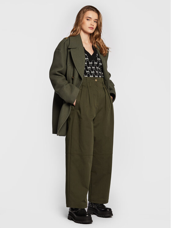 PINKO Pinko Stoffhose Penni 1G189X A054 Grün Relaxed Fit