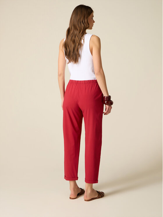 Oltre Oltre Spodnie materiałowe P045J002530N026 Czerwony Regular Fit