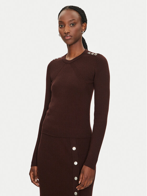 Pinko Sveter Costina 104020 A15S Hnedá Slim Fit