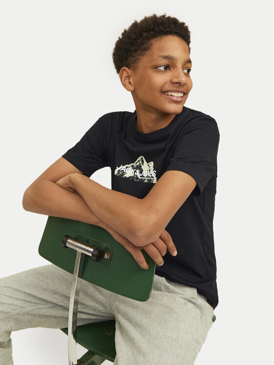 Jack&Jones Junior Jack&Jones Junior T-särk Mountain Logo 12263123 Must Standard Fit