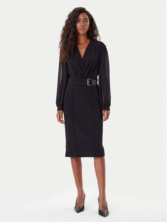 Rinascimento Rinascimento Kokteilinė suknelė CFC0126228003 Juoda Slim Fit