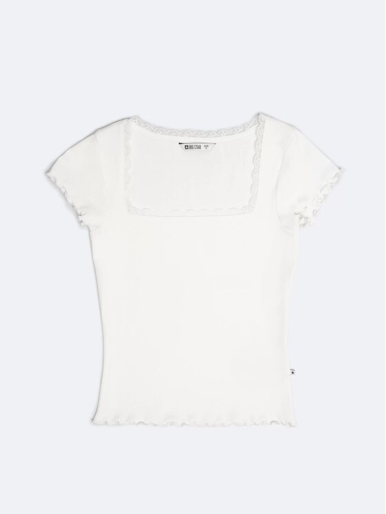 BIG STAR BIG STAR T-Shirt MADLENA_100_150 Biały Slim Fit