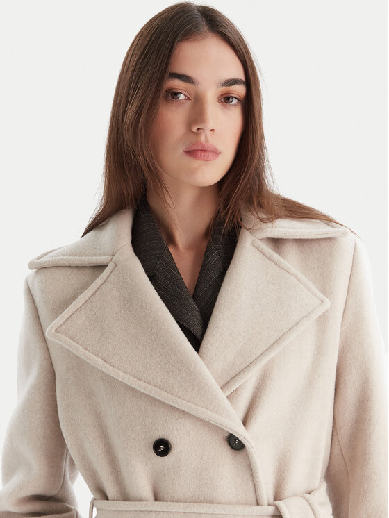 Marella Marella Cappotto di lana Balcone 2523016112 Beige Regular Fit