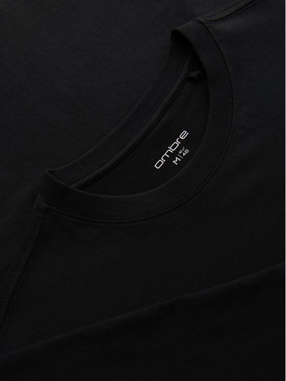 Ombre Ombre Longsleeve OM-LSPT-0136 Czarny Regular Fit