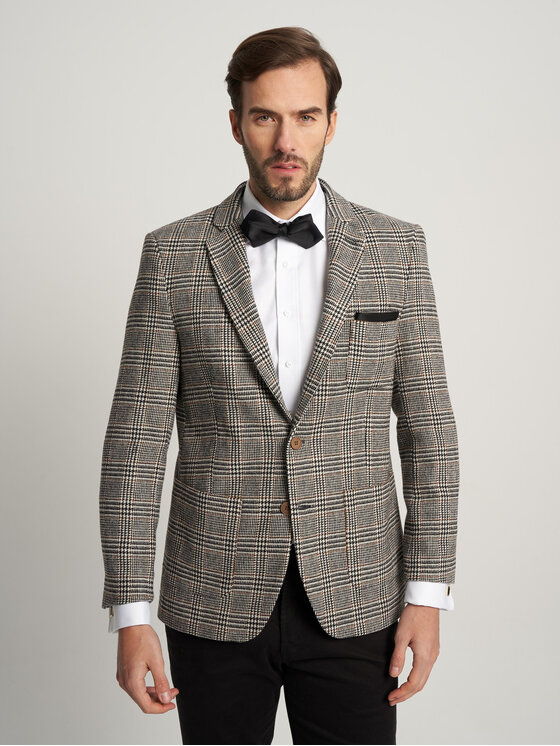 Willsoor Willsoor Marynarka 11529 Beżowy Regular Fit