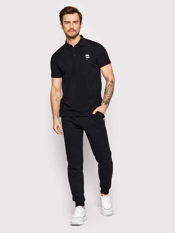 KARL LAGERFELD KARL LAGERFELD Поло 745022 500221 Чорний Regular Fit