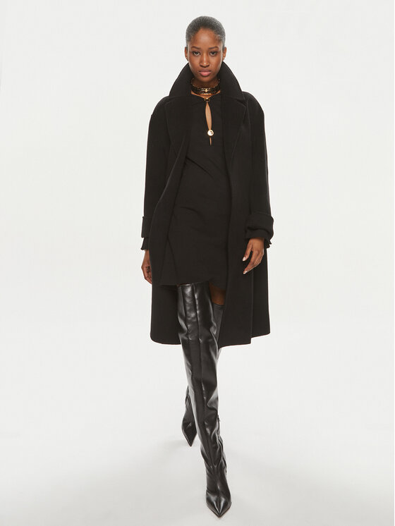 PINKO Pinko Vlněný kabát Editor 101686 Y27P Černá Regular Fit