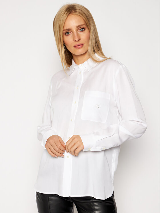 Calvin Klein Jeans Calvin Klein Jeans Риза J20J215132 Бял Regular Fit