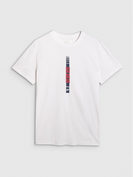 4F 4F T-shirt 4FRAW25TTSHM3225-10S Bianco Regular Fit
