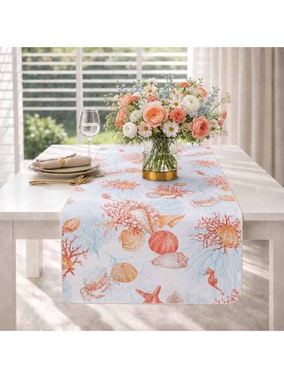 Roseberry Home Roseberry Home Obrus morski Azure Reef Pomarańczowy