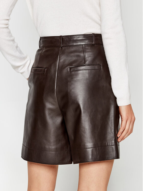 Sportmax Code Sportmax Code Bőrnadrág Geisha 74360105600 Barna Regular Fit