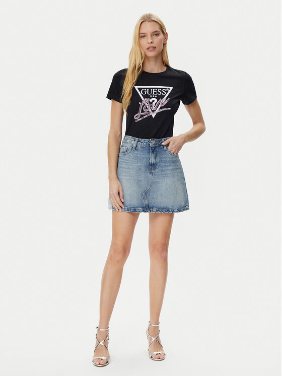 Guess Guess T-Shirt W5GI05 I3Z14 Czarny Regular Fit