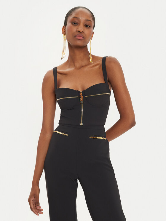 Elisabetta Franchi Top TO-001-46E2 Nero Regular Fit, taglia : 40