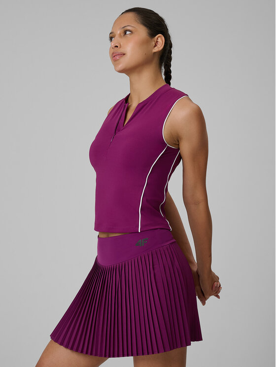 4F 4F Koszulka techniczna SERVE & SMASH Bordowy Slim Fit