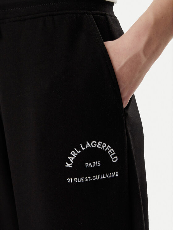 KARL LAGERFELD KARL LAGERFELD Spodnji del trenirke B2W10145 Črna Regular Fit