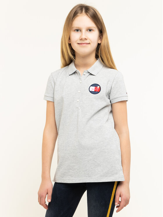 Tommy Hilfiger Tommy Hilfiger Polo marškinėliai Essential KG0KG04872 D Pilka Regular Fit