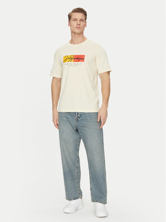 Jack&Jones Jack&Jones Majica Frederiksberg 12278266 Écru Regular Fit