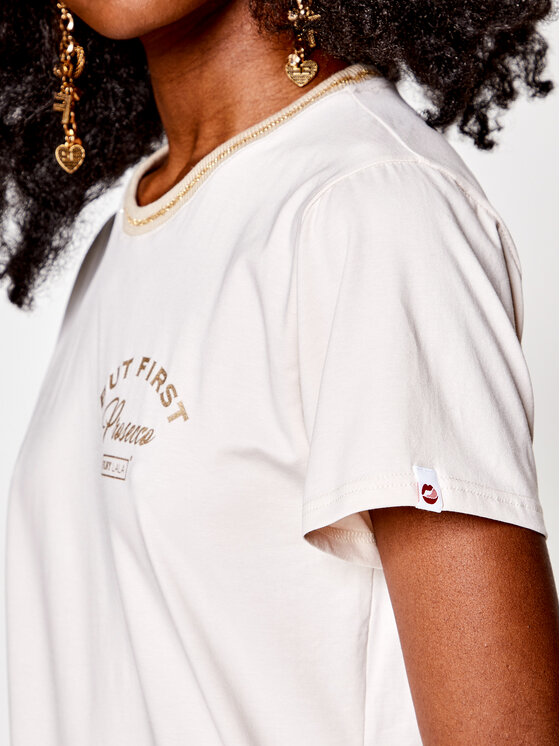 PLNY LALA PLNY LALA T-Shirt Prosecco PL-KO-FF-00026 Beige French Fit