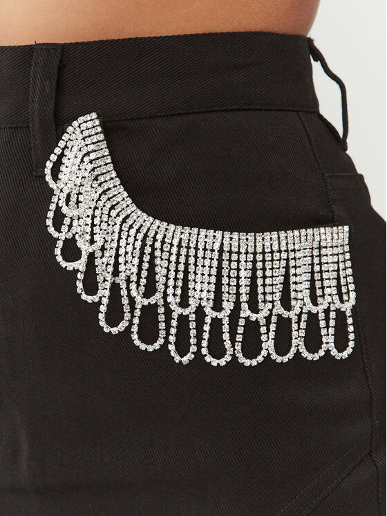 ROTATE ROTATE Дънкова пола Twill 100534100 Черен Regular Fit