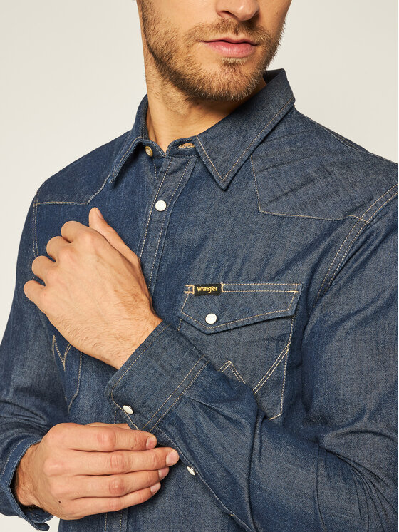 Wrangler Wrangler Koszula Ls Western W5F25K098 112130116 Granatowy Regular Fit
