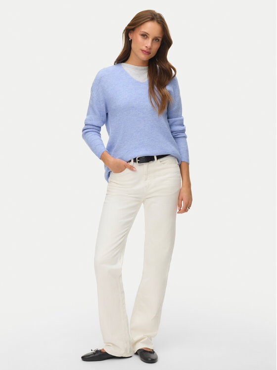 Vero Moda Vero Moda Pullover Crewlefile 10233357 Himmelblau Loose Fit