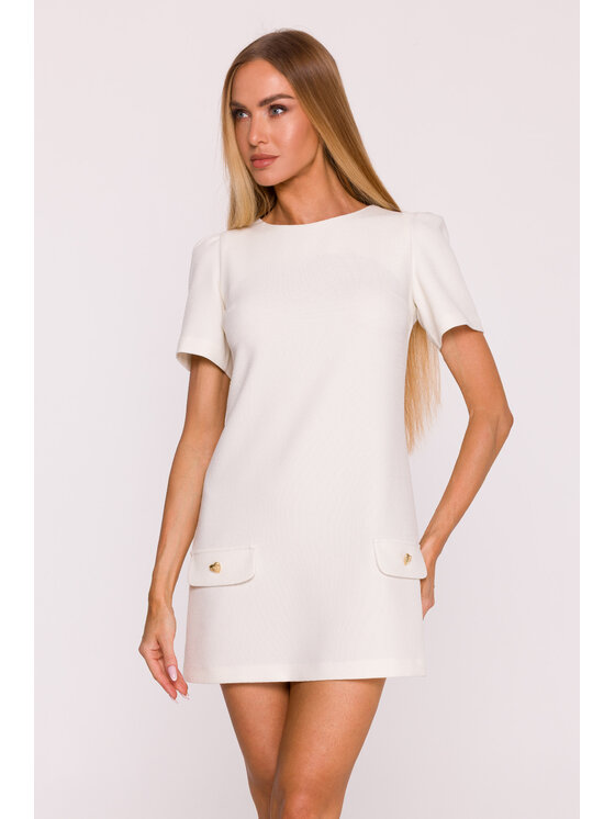 Made of Emotion Made of Emotion Sukienka letnia M855 Biały Premium Fit