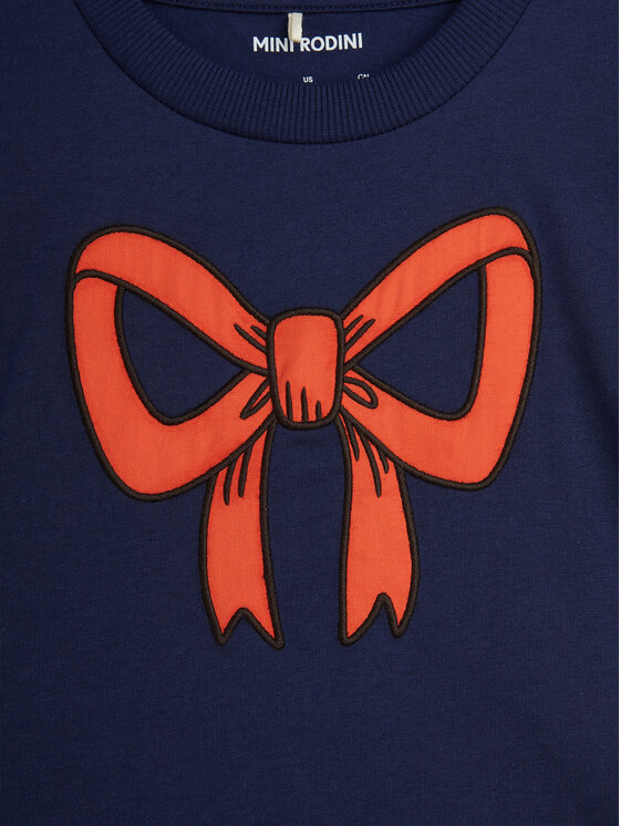 MINI RODINI MINI RODINI T-Shirt Bow 2512012860 Granatowy Regular Fit