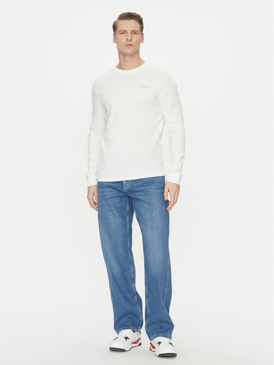 Tommy Jeans Tommy Jeans Longsleeve Linear DM0DM21138 Λευκό Slim Fit