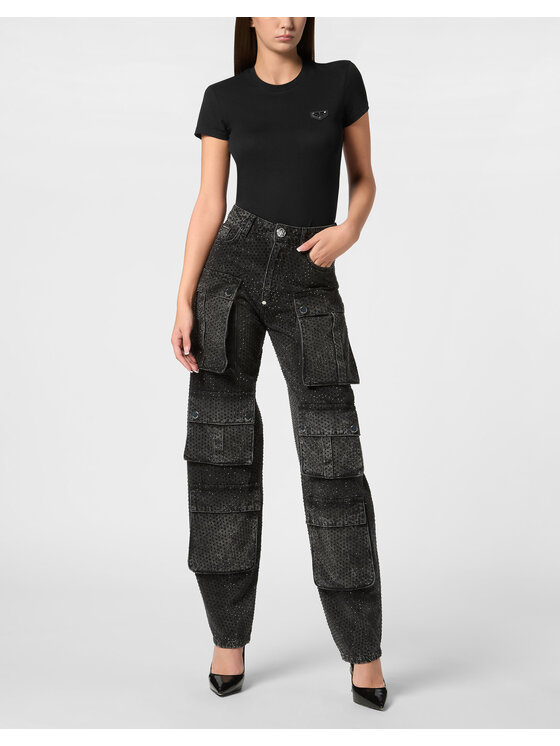PHILIPP PLEIN PHILIPP PLEIN Džínsy 22365 Čierna Cargo Fit
