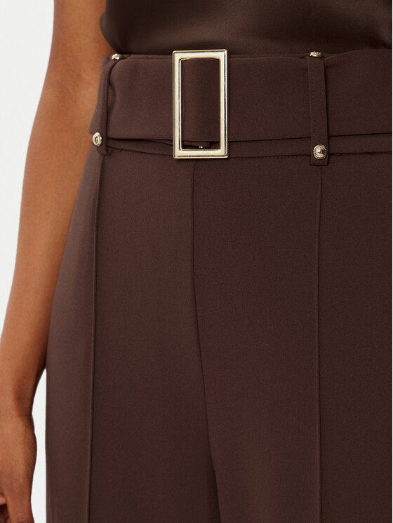 Rinascimento Rinascimento Medžiaginės kelnės CFC0121912003 Ruda Regular Fit