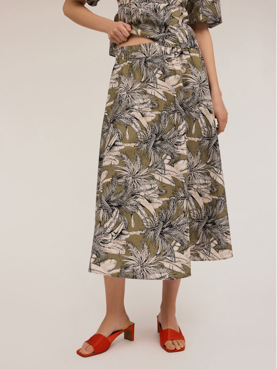 Motivi Motivi Spódnica midi 1004W000667N0Z3 Zielony Flared Fit