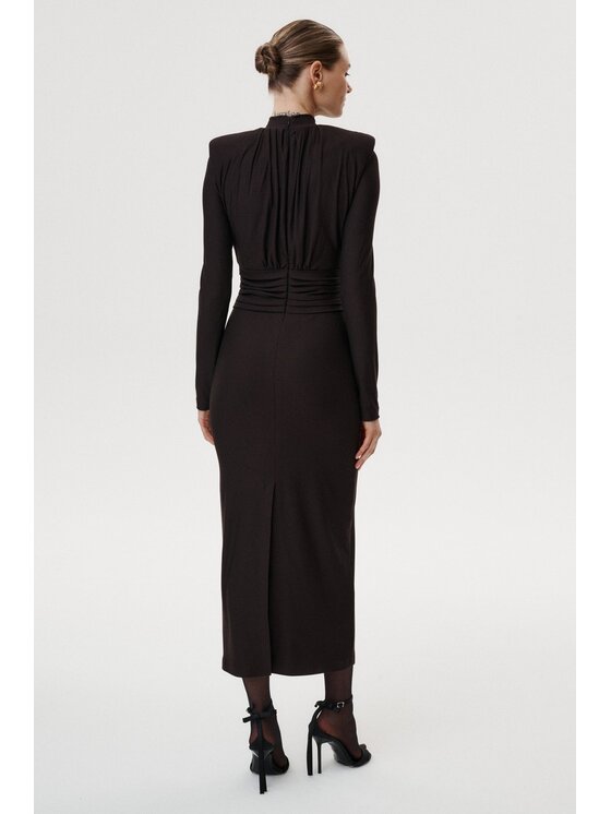 MARI PRETI MARI PRETI Abito da cocktail Deluna Marrone Slim Fit