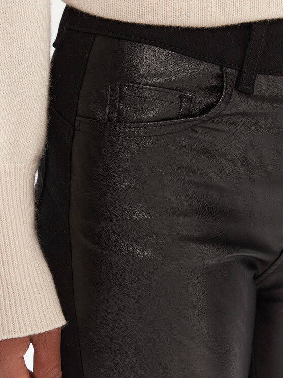 Liu Jo Liu Jo Панталони от имитация на кожа UF5035 E0747 Черен Skinny Fit