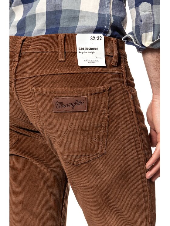 Wrangler Wrangler Pantaloni di tessuto GREENSBORO Marrone Straight Fit