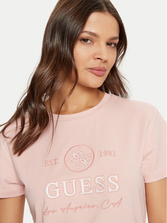 Guess Guess Póló V5RI05 J1314 Rózsaszín Regular Fit