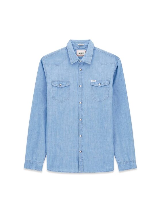 Guess Guess Košile 183286 Modrá Classic Fit