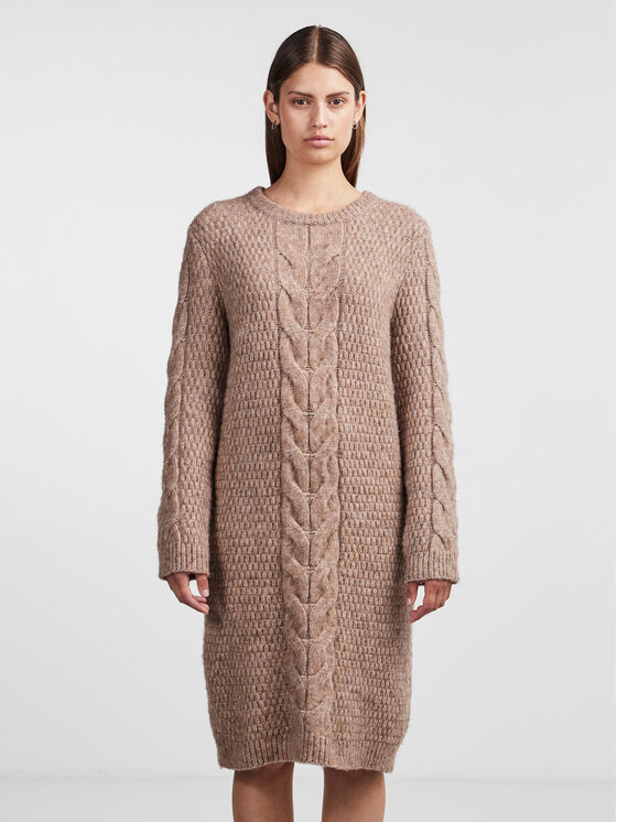 Pieces Pieces Трикотажна сукня 17140378 Коричневий Regular Fit