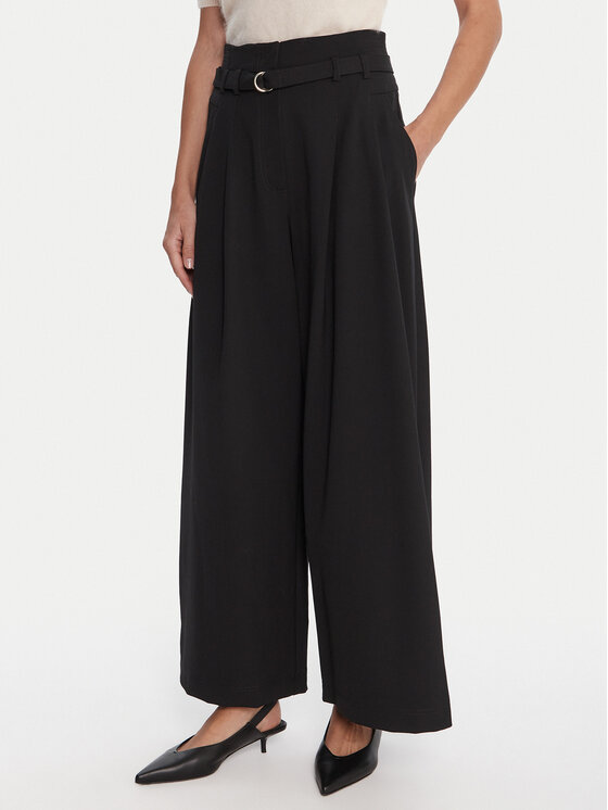 Marella Marella Pantaloni palazzo Bondeno 2523136011 Nero Relaxed Fit