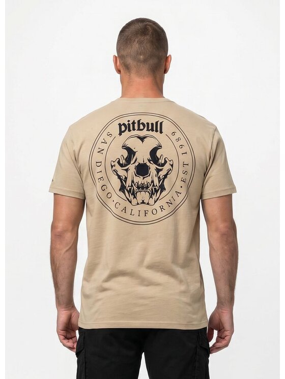 PITBULL PITBULL T-Shirt O'SIDE SKULL Beżowy Regular Fit