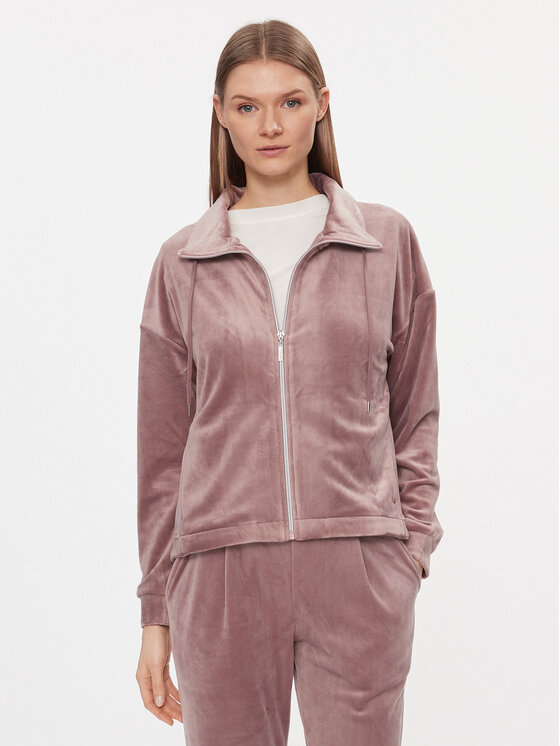 Triumph Bluză Cozy Comfort Velour Zip Jacket 10216555 Maro Regular Fit