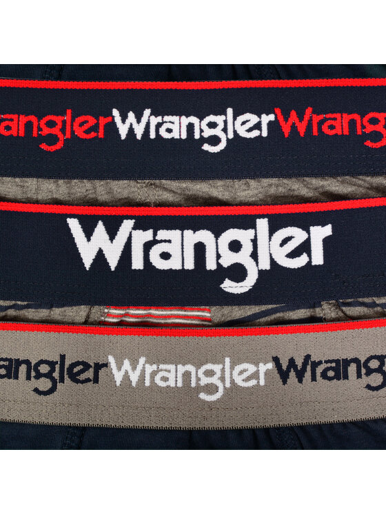 Wrangler Wrangler Bokserki Bayard 3 Pack Cotton Elastane Trunks Szary