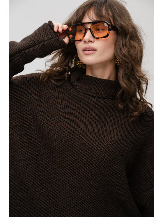 blue shadow blue shadow Sweter Guliwer Brązowy Regular Fit