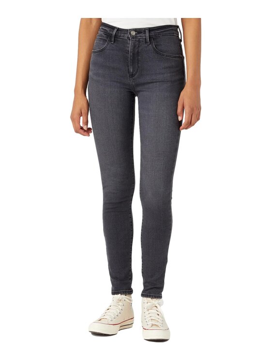 Wrangler Wrangler Jeansy 112345385 Szary Skinny Fit