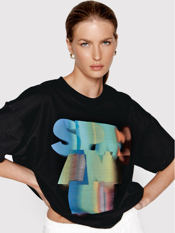 Sprandi Sprandi Marškinėliai SP22-TSD511 Juoda Relaxed Fit