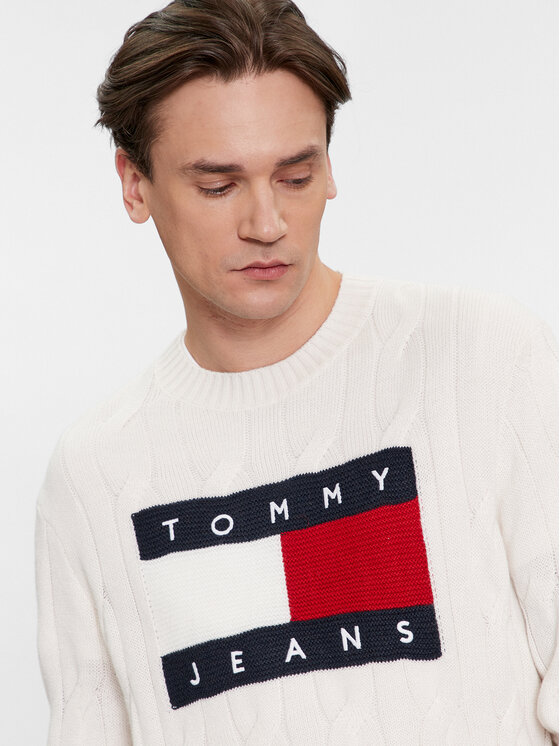 Tommy Jeans Tommy Jeans Maglione Flag DM0DM17762 Écru Relaxed Fit