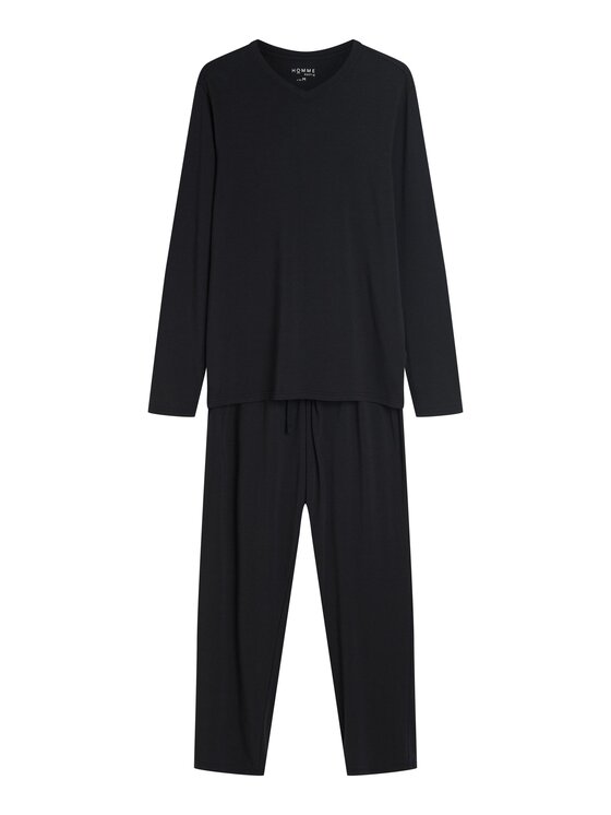 Esotiq Esotiq Piżama 44400 Czarny Regular Fit