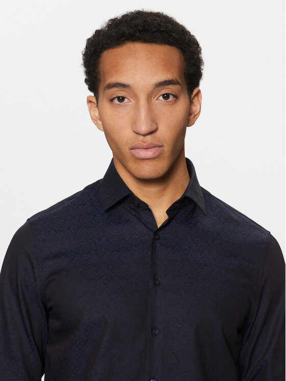Calvin Klein Calvin Klein Koszula K10K113840 Granatowy Slim Fit