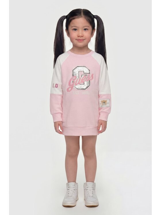 Guess Kids Guess Kids Každodenní šaty 183613 Růžová Classic Fit